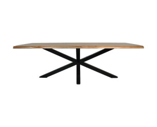Rechthoekige tafel Soho luxe - 200x100x76 - Naturel/zwart - Acacia/metaal