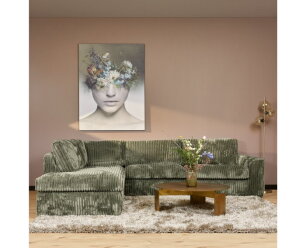 MySofa Teddy Hoekbank Groen Divan Links+2,5 zits