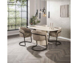 Eettafel 180 Centro - Ceramic Travertine