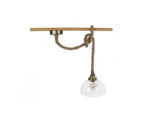 Hanglamp rond dik jute touw met helder glas& gouden accenten 59 euro!