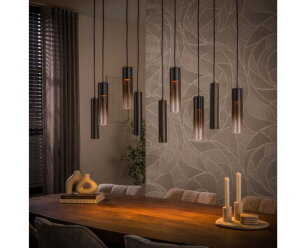 Hanglamp Lungo 5+4L - Sienna bruin