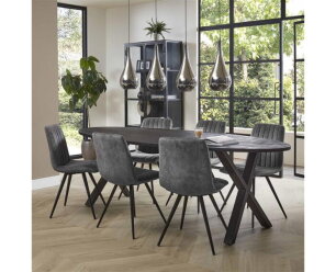 Eetkamertafel ovaal 240x105 Yucon black - Massief acacia zwart