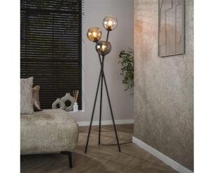 Vloerlamp 3L multi globe - Artic zwart