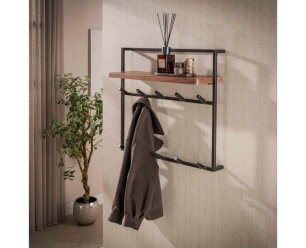 Kapstok Air Pure hoog 2x6H - Massief acacia bruin