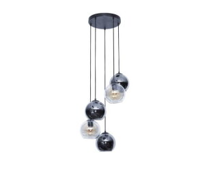 Hanglamp 5L getrapt bubbles bicolore - Artic zwart