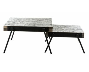 Vierkante salontafel set van 2 zwart