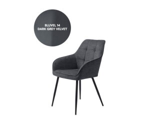 NOLAN ARMCHAIR SQUARE DARK GREY VELVET