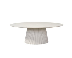 Ovale eettafel Solana Zand Mangohout 210 cm