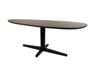 Eetkamertafel 190, organisch, poot Black, Mango Brown Walnut - Taurus Table Collection