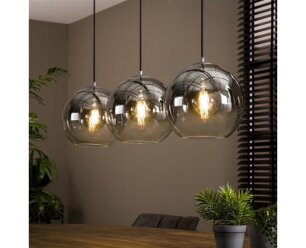 Hanglamp 3L bubble shaded - Oud zilver