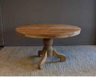 Ronde Eettafel Teakhout met Bolpoot "Bali"-Ø160 cm