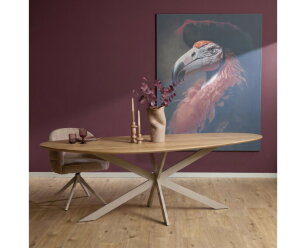 Eiken eettafel Cloud organisch | 210x98 cm | Naturel | Poot Sand