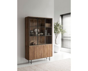 Showcase Lagoon, 2x3 doors,210x130x40 cm, teakwood