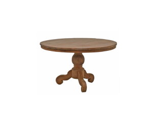 Ronde TEAK eettafel Dingklik (oud hout) met bolpoot