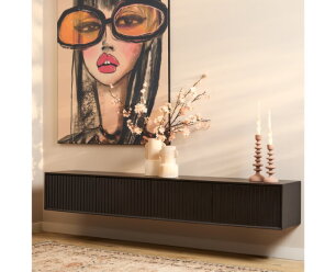 Zwevend tv meubel Madison Black | 200 cm