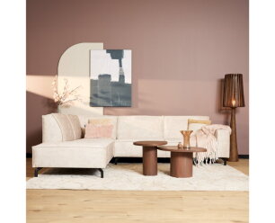 MySofa Hoekbank Floris | Divan Links + 2,5 zits | Beige | Velvet