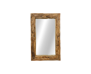 Wandspiegel Root - 200x7-9x100 - Naturel - Teak wortelhout/glas