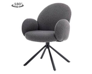 Imola Armstoel - fabric Ascot 5 Anthracite (draaibaar)