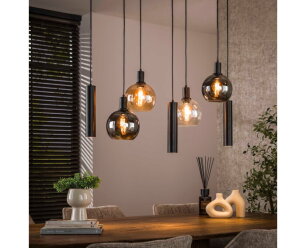 Hanglamp 4+3L Sfera tricolore - Artic zwart