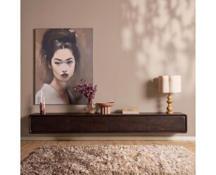 Zwevend tv meubel Allure Bruin Mangohout 240 cm