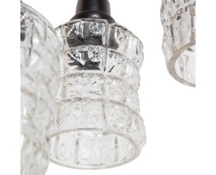 Multiple Hanglamp Met 4 Glazen Zwart/glas - BePureHome