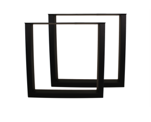 Tafelpoten - U-model - 72x72 cm - gepoedercoat zwart metaal - set van 2
