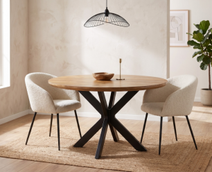 Eettafel Colorado rond mangohout 130x130x76 cm -  naturel