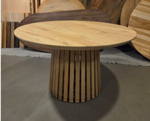Eettafel Victor rond eikenhout 150x150x77 cm - Naturel