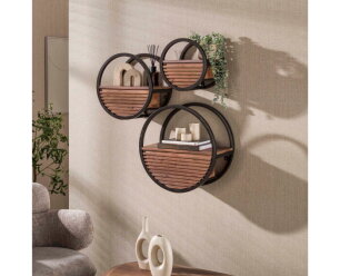 Wandschap Circular 1L &Oslash;40 - Massief acacia bruin