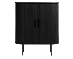 Opbergkast Nola - eikenfineer zwart - 100x40x118 cm - 2 deuren