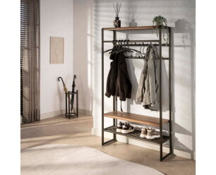 Garderobemeubel Luno roede XL - Poedercoat drift brown