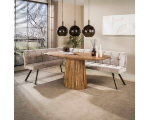 Hoekbank Raster L - Hoven zand - brons