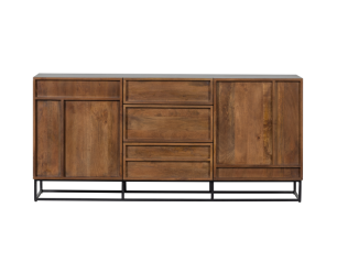 Forrest 2-deurs Dressoir Met Lades Mango Hout Naturel - WOOOD Exclusive