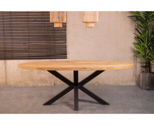Tafelblad Eikenhout Ovaal | Onbehandeld-300x130 cm