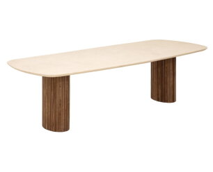 Dining table Lagoon MORTEX danish oval 270,76x270x110 cm, teakwood + mortex