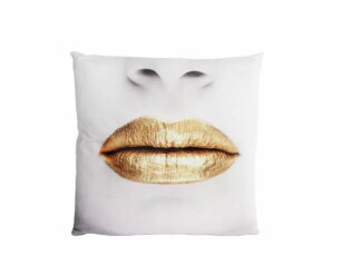Kussen Golden Lips - wit | Meubelplaats