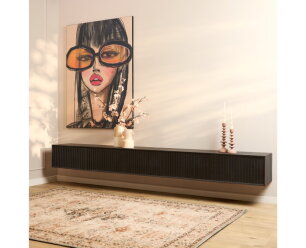 Zwevend tv meubel Madison Black | 280 cm