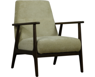 Fauteuil Fenna stof Stella Natural 1 beige met houten armleuningen