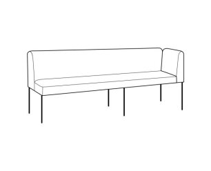 COSMO bank 150 cm met hoek rechts - Yukon 906