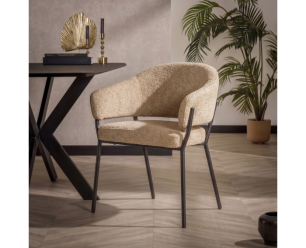 Eetkamerstoel Lune - Zand - japandi - 61x62x80 cm