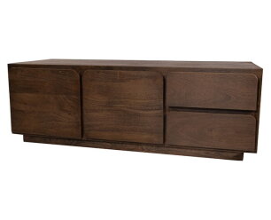 TV dressoir 150 met 2 deuren en 2 lades, Mango Dark Malt - Bloemfontein Collection