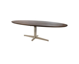 Eettafel Scorpio ovaal Beige poot Mangohout 220x100 cm - walnoot