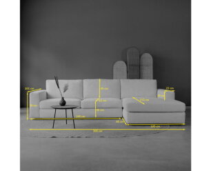 UNO met chaise longue rechts - Lincoln 83N