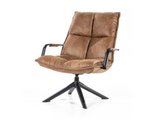 Fauteuil Mitchell | Eleonora-Cognac + GRATIS 5 jaar Vlekkenservice!