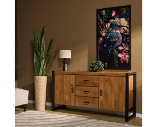 Dressoir Boaz 160 cm mango metaal - Naturel | Meubelplaats