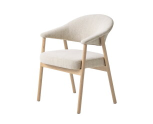 Eiken eetkamerstoel Elk licht eiken - zandbeige Harmony 110 - Japandi