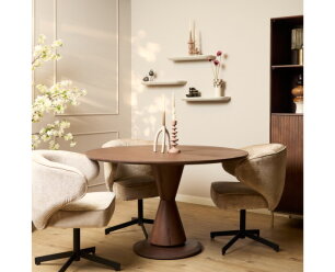 Eettafel Lima Walnut | 130 cm | Rond