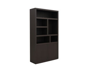 Tampere boekenkast 120 met 2 deuren en 6 open vakken, Natural Oak - Oak Collection