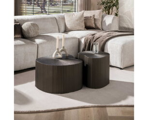 Salontafel Maya Ray niervormig set/2 - Brons liquid metal