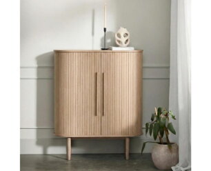 Opbergkast Meta - eiken & eikenfineer licht naturel - 100x40x118 cm - 2 deuren